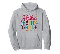 Bonjour, célébration du Premier Jour d'école pour Les Filles de 5e année Sweat à Capuche, Unisexe pour Adultes, Gris Chiné, XL