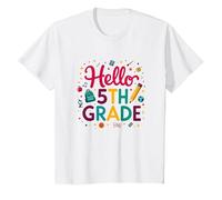 Bonjour, célébration du Premier Jour d'école pour Les Filles de 5e année T-Shirt, Enfant, Blanc, 12 Ans