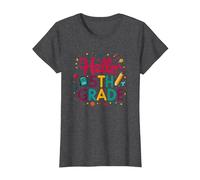 Bonjour, célébration du Premier Jour d'école pour Les Filles de 5e année T-Shirt, Femme, Chiné Foncé, M