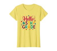 Bonjour, célébration du Premier Jour d'école pour Les Filles de 5e année T-Shirt, Femme, Citron, XS