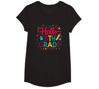 Bonjour, célébration du Premier Jour d'école pour Les Filles de 5e année T-Shirt, Fille, Noir, M
