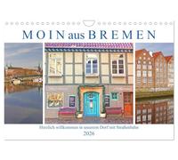 Bonjour de Brême. Bienvenue dans notre village avec tramway, Version française (Calendrier mural 2026 DIN A4 portrait), Calendrier CALVENDO mensuel