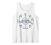 Bonjour de Chaque Fuseau horaire World Traveler Débardeur