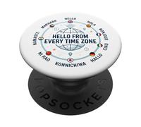 Bonjour de Chaque Fuseau horaire World Traveler PopSockets PopGrip Adhésif