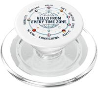 Bonjour de Chaque Fuseau horaire World Traveler PopSockets PopGrip pour MagSafe