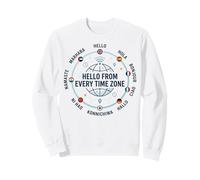 Bonjour de Chaque Fuseau horaire World Traveler Sweatshirt