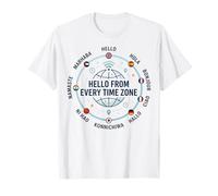 Bonjour de Chaque Fuseau horaire World Traveler T-Shirt