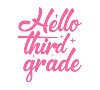 Bonjour, de la 1re à la 10e année, de retour à l'école Stickers muraux 42x44.6cm Ne se décolle pas Rose