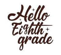 Bonjour, de la 1re à la 10e année, de retour à l'école Stickers muraux 54.6x54.9cm Ne se décolle pas Café