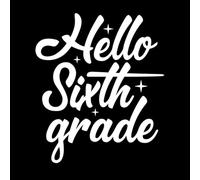 Bonjour, de la 1re à la 10e année, de retour à l'école Stickers muraux en vinyle 42x48.8cm Ne se décolle pas Blanc