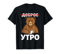 Bonjour en langue russe Ours Café Russie Russia Cyrillique T-Shirt