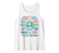 Bonjour en Plusieurs Langues Mignon Kawaii Planète Terre Débardeur