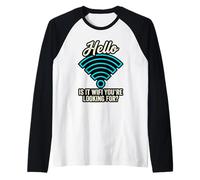 Bonjour, est-ce Que C'est WiFi, Vous recherchez Un Jeu de Mots Geek Amusant Manche Raglan