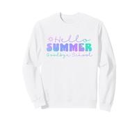 Bonjour Été Au Revoir École Doux Dégradé Lettrage Blues Sweatshirt