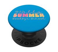 Bonjour Été Au Revoir École Lettrage Dégradé Doux Fin De S PopSockets PopGrip Adhésif