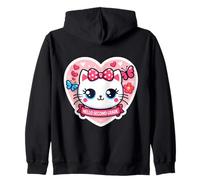Bonjour, Fille de deuxième année, 2e année, Chaton, Chat, Retour à l'école Sweat à Capuche
