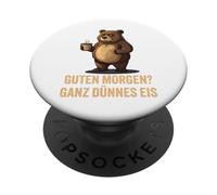 Bonjour - Glace très Fine (Ours) - Design de café Amusant PopSockets PopGrip Adhésif