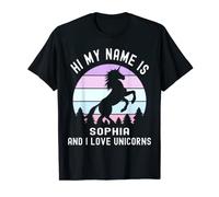Bonjour, je m'appelle Sophia et j'adore Unicorns Purple Sunset T-Shirt