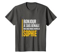 Bonjour Je suis Géniale Vous Pouvez M'Appeler Sophie Drôle T-Shirt, Enfant, Asphalte, 10 Ans