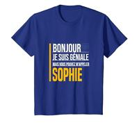 Bonjour Je suis Géniale Vous Pouvez M'Appeler Sophie Drôle T-Shirt, Enfant, Bleu Royal, 2 Ans
