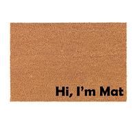 Bonjour, Je suis Mat Corner Tapis De Porte Durable Paillasson Facile À Nettoyer Paillasson Exterieur pour Couloir Balcon Extérieur 40 X 60Cm
