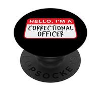 Bonjour, Je suis Un Agent correctionnel - Drôle PopSockets PopGrip Adhésif