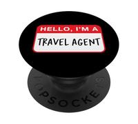 Bonjour, Je suis Un Agent de Voyage - Drôle PopSockets PopGrip Adhésif
