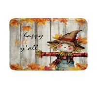 Bonjour L'Automne ! Épouvantail De Dessin Animé avec des Feuilles D'Érable sur Le Thème De L'Automne Tapis D'Entrée Intérieur Durable Tapis Entree Fin Tapis Entree pour Couloir 40x60Cm