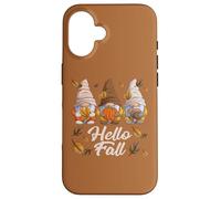 Bonjour l'automne, Gnomes d'automne amusants, Feuilles Coque pour iPhone 16