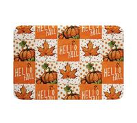 Bonjour L'Automne ! Récolte De Citrouilles Rustiques Et Feuilles D'Érable d'automne Tapis Entree Retro Tapis De Porte D'Entrée Funny Tapis Entree pour Entrée De La Maison Salons 40x60Cm