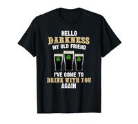 Bonjour l'obscurité Mon Vieil ami, Jour Irlandais, Jour de la Saint-Patrick T-Shirt Graphique avec Valeur, Homme, Noir, L