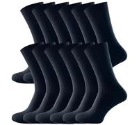 Bonjour Lot de 12 paires de chaussettes thérapeutiques non élastiques 100 % coton pour diabétiques, Noir , taille unique
