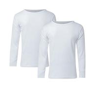 Bonjour - Lot de 2 T-shirts thermiques à manches longues pour homme - Sous-vêtements de base chauds - S/M/L/XL/XXL, blanc, XL