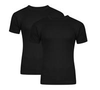 Bonjour® Lot de 2 T-shirts thermiques pour homme, sous-vêtements chauds de base, tailles S, M, L, XL, XXL, Noir , XXL