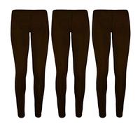Bonjour® Lot de 3 leggings longs pour filles - Leggings de danse en polyéthylène décontractés | Extensible - 95 % coton - Âge 5 à 13 ans, Noir , 11-12 ans