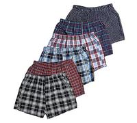 Bonjour - Lot de 6 boxers classiques tissés pour homme - En coton respirant - Tailles S, M, L, XL, XXL, 3XL, 4XL, 5XL, coloris assortis, XL