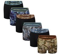 Bonjour Lot de 6 boxers en coton pour garçon (5 ans à 13 ans), camouflage, 7-8 ans