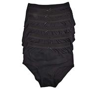 Bonjour Lot de 6 caleçons pour dames maxi, sous-vêtements 100% coton, confort complet, tailles 10-24, Noir , 38-40