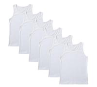 Bonjour - Lot de 6 maillots de corps chauds sans manches pour garçons/filles 100 % coton - Gilets pour enfants uniforme scolaire PE 2-13 ans