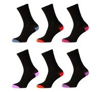 Bonjour - Lot de 6 paires de chaussettes extra larges en coton non élastique pour femme diabétique pour jambes enflées et diabétiques - Haut extra large conçu pour les pieds larges et problématiques -