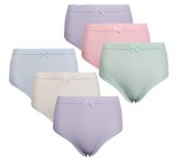 Bonjour Lot de 6 slips maxi pour femme 100 % coton - Tailles 36 à 48, pastel, 38-40