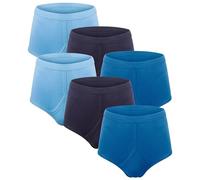 Bonjour - Lot de 6 slips traditionnels 100 % coton avec devant en Y pour homme, Bleu marine/bleu, XL