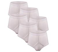Bonjour - Lot de 6 slips traditionnels pour homme 100 % coton - Tailles S, M, L, XL, XXL, 3XL, 4XL, 5XL, blanc, 4XL