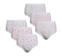 Bonjour Lot de 6 sous-vêtements pour femme en coton 100 % maxi confortable - Tailles allant de 8 à 20, floral, 38-40
