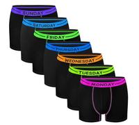 Bonjour Lot de 7 boxers en coton pour garçon - Jours de la semaine - Taille - Sous-vêtements (5 ans à 13 ans)