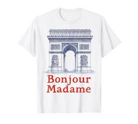 Bonjour Madame Arc De Triomphe Style Paris France T-Shirt