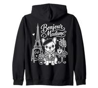 Bonjour Madame Bouledogue Français Paris Cafe Lover Sweat à Capuche