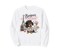 Bonjour Madame Teckel Paris Cafe Amoureux des Chiens Sweatshirt