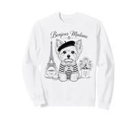 Bonjour Madame Yorkie Paris French Cafe Yorkshire Terrier Sweatshirt