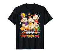 Bonjour Maltais Happy Hallothanksmas Dog Lover Christmas T-Shirt
